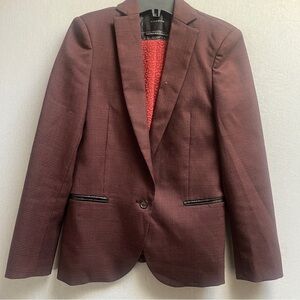 Maison Scotch plaid tailored fit blazer Sz S